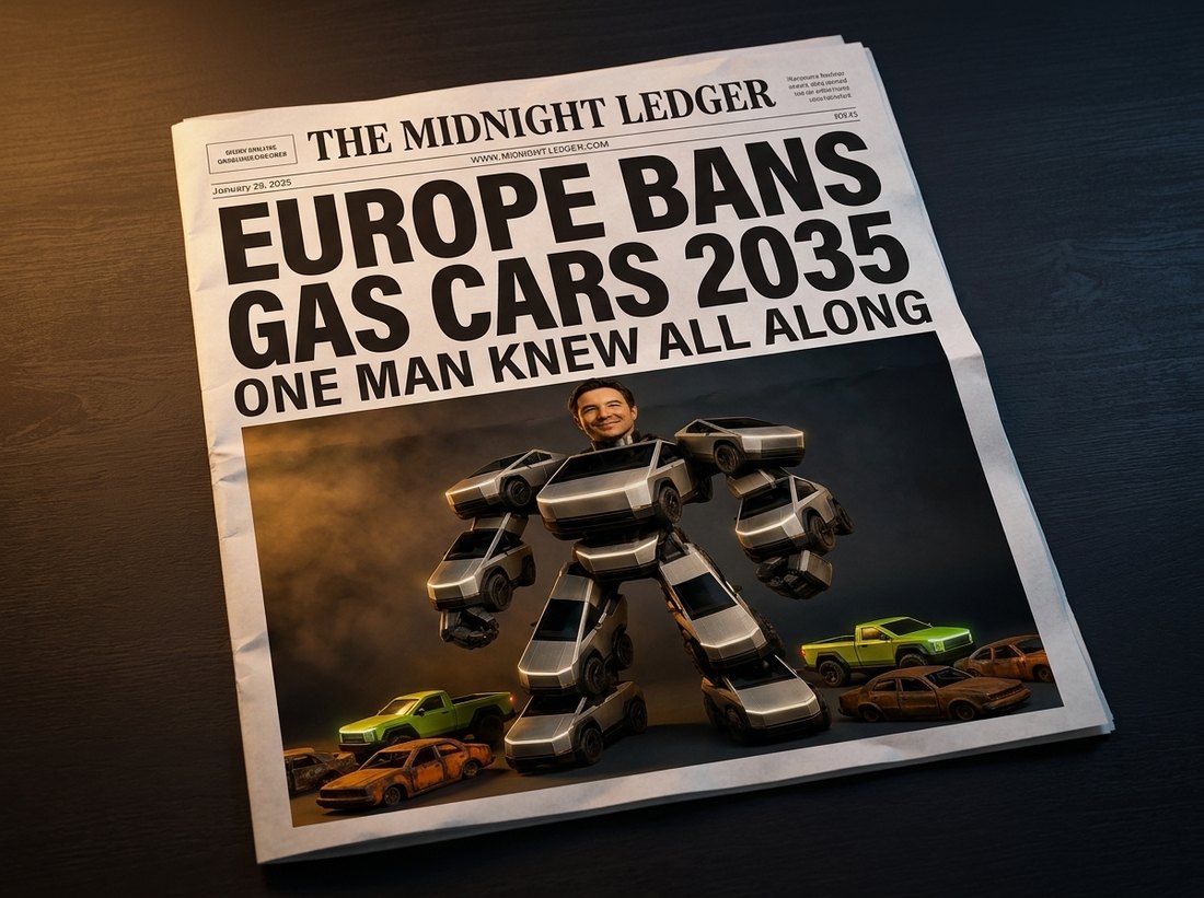 newspaper: europe bans gas cars 2035